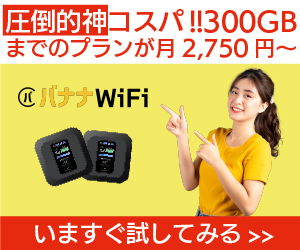 圧倒的神コスパ！【バナナWi-Fi】